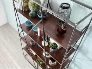 Steel bookcase with walnut shelves - BEAU 2