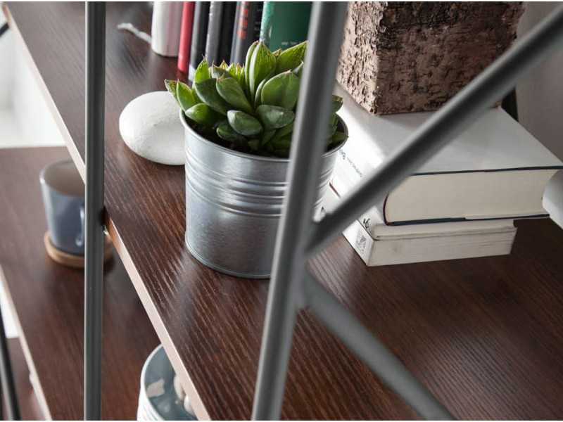 Estantería en acero con estantes en nogal - BEAU