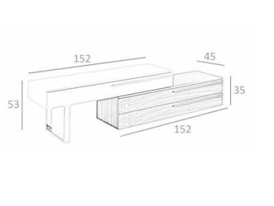 Designer TV cabinet in walnut, lacquered and stainless steel base - GOB Designer TV cabinet in walnut, lacquered and stainless steel base - GOB