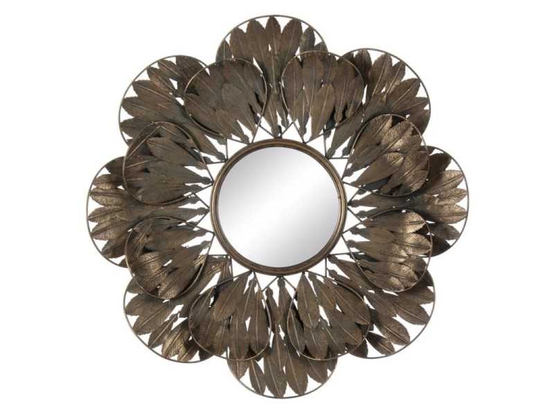 Decorated mirror in steel - INDIA