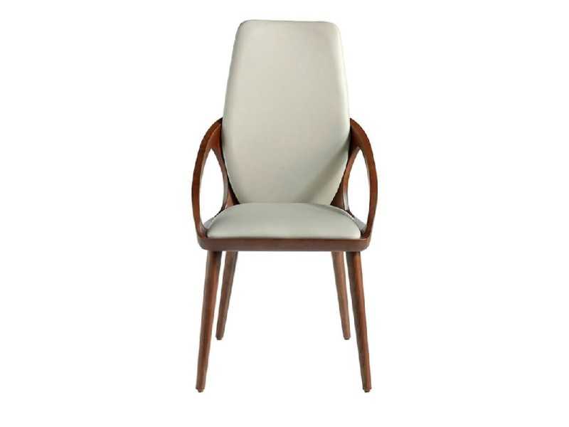 Silla de diseño tapizada de madera maciza color nogal - ABBEY