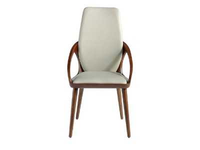 Silla de diseño tapizada de madera maciza color nogal - ABBEY Silla de diseño tapizada de madera maciza color nogal - ABBEY