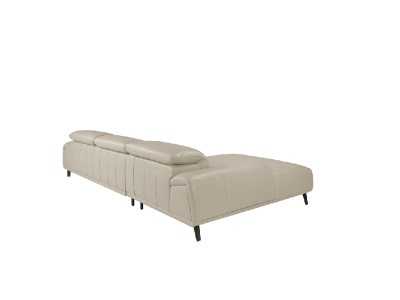 Sofá chaise longue izquierda tapizado en piel - PADUA