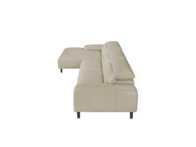 Sofá chaise longue izquierda tapizado en piel - PADUA