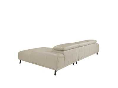 Chaise longue sofa, right side, upholstered in leather - PADUA