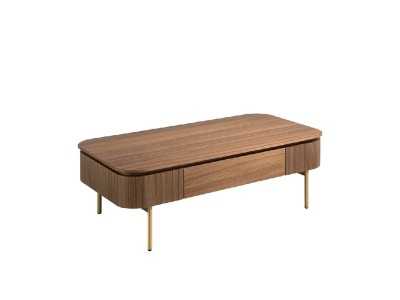 Table basse en noyer avec pieds en acier inoxydable - GIULIETTA