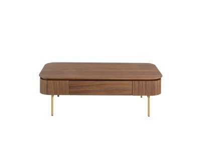 Walnut coffee table with stainless steel legs - GIULIETTA