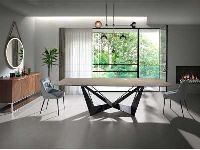 Aparador en nogal con estructura de base en acero inoxidable - RODAS