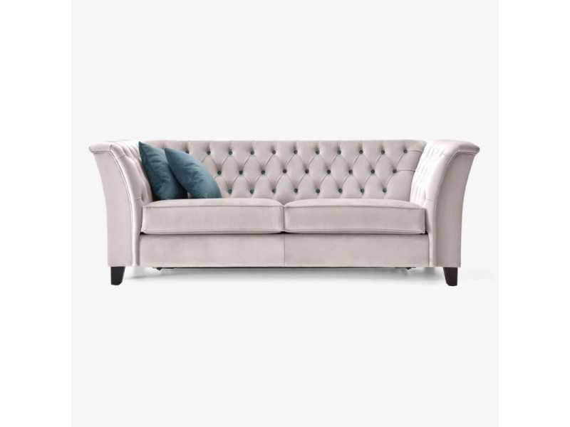 Upholstered and padded sofa bed, Chester style - ROYAL