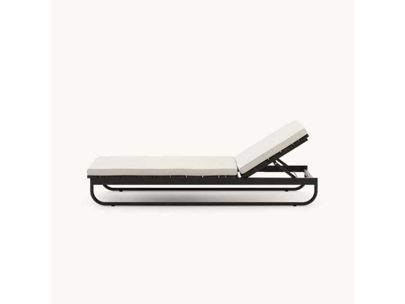 Upholstered outdoor chaise longue - BALI