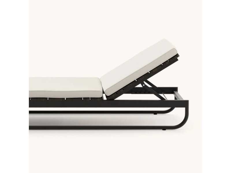 Upholstered outdoor chaise longue - BALI