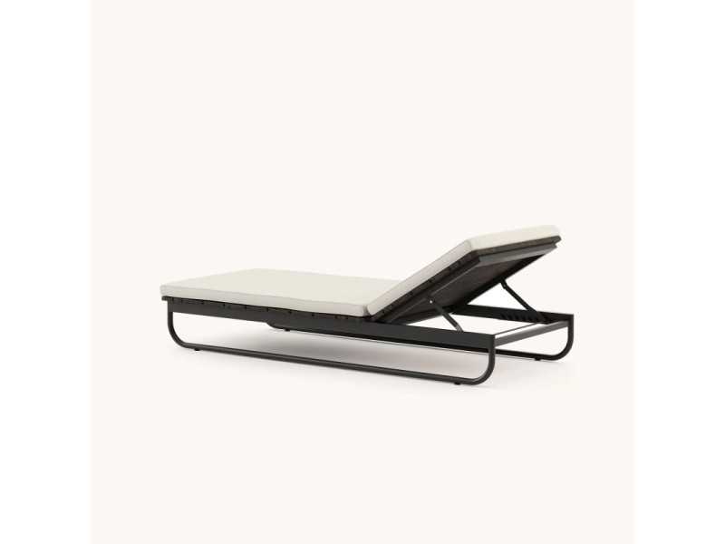 Upholstered outdoor chaise longue - BALI
