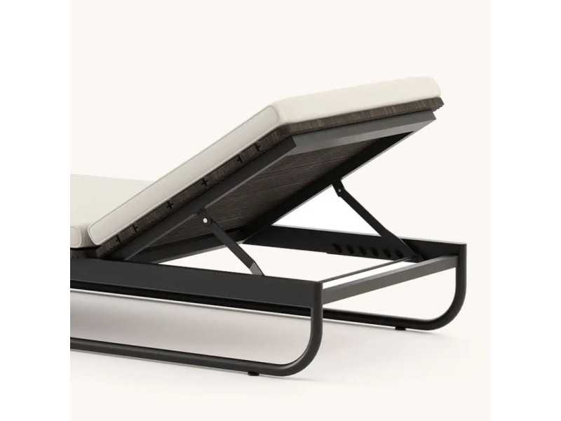 Upholstered outdoor chaise longue - BALI