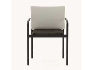 Upholstered outdoor chair with arms - BALI