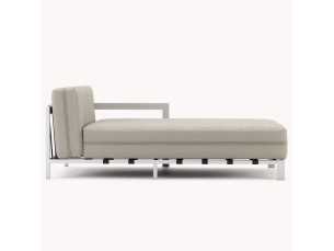 Chaise longue d'extérieur tapissé avec structure en acier inoxydable - BORA 2