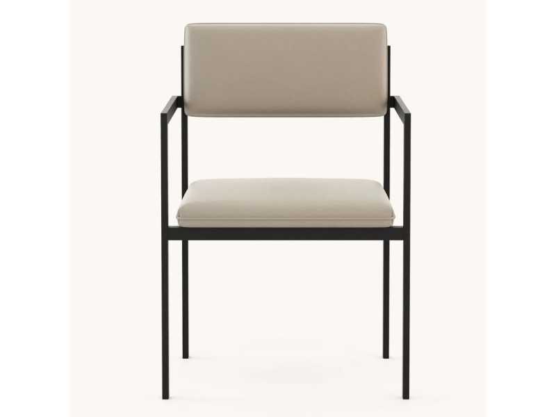 Upholstered outdoor chair with arms - BORA