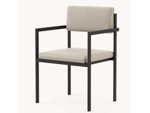 Chaise d'extérieur tapissé avec accoudoirs - BORA 2