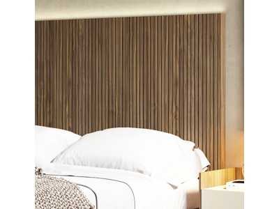 Headboard with front in American walnut and led light - BERGEN