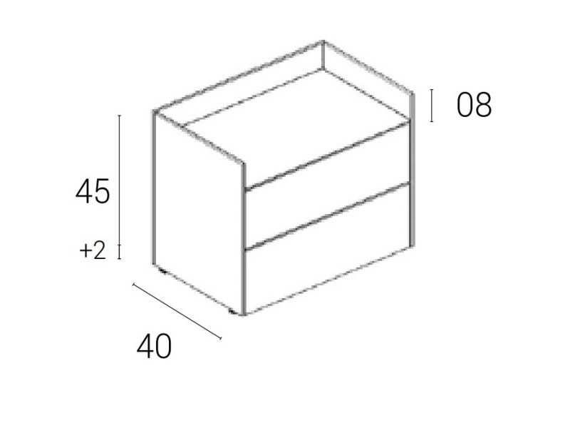 Wooden and lacquered bedside table with 2 drawers - BERGEN