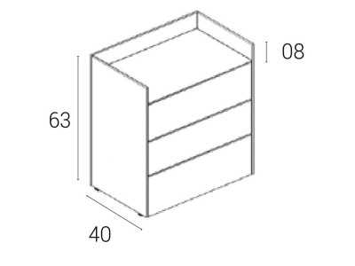 Wooden and lacquered bedside table with 2 drawers - BERGEN