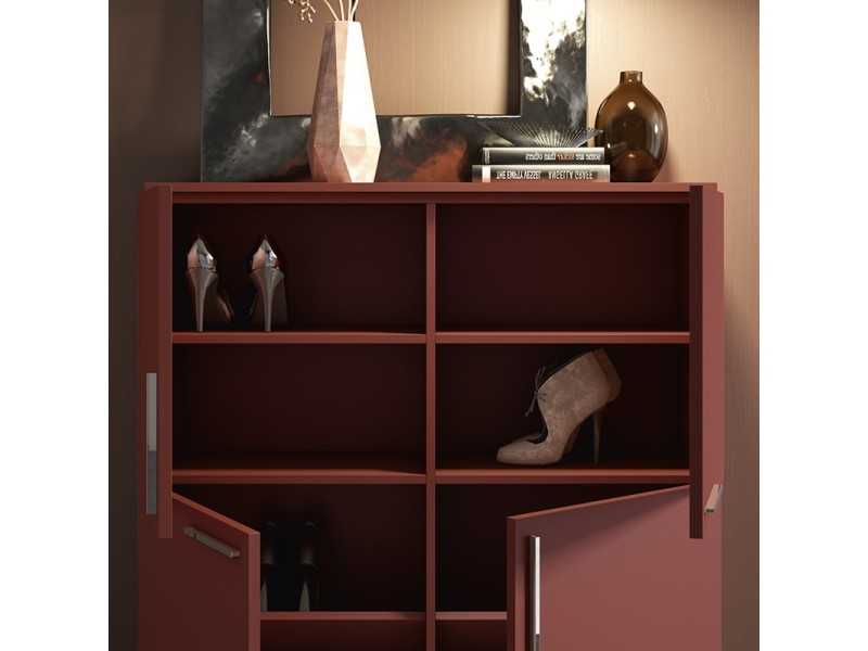 Meuble range-chaussures laqué avec 4 portes - NIU