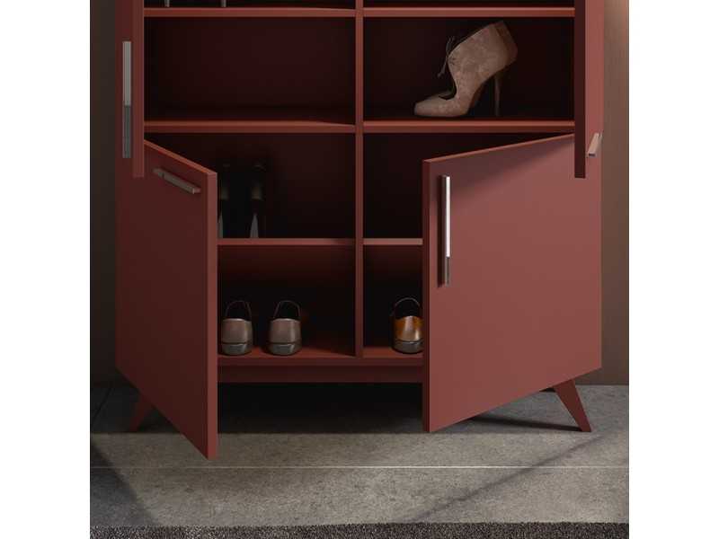 Meuble range-chaussures laqué avec 4 portes - NIU