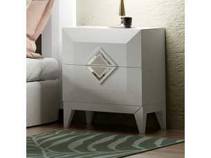 Lacquered bedside table with central detail - GLASS