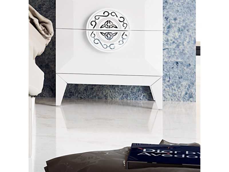 Lacquered bedside table with central detail - OLIMPIC