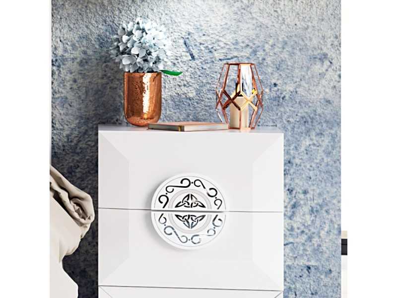 Lacquered bedside table with central detail - OLIMPIC