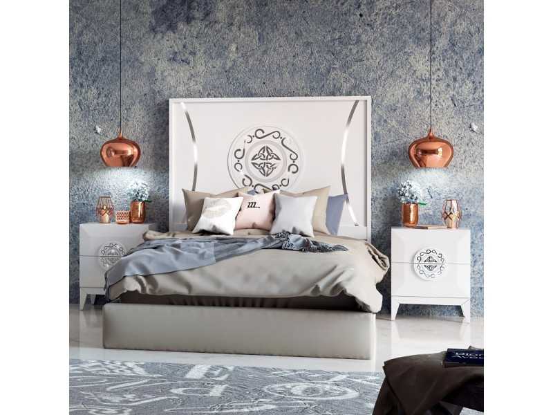 Lacquered bedside table with central detail - OLIMPIC