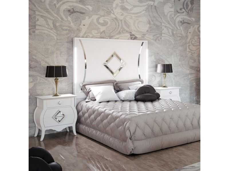 Cabecero lacado con originales detalles y luz led - ROMBO