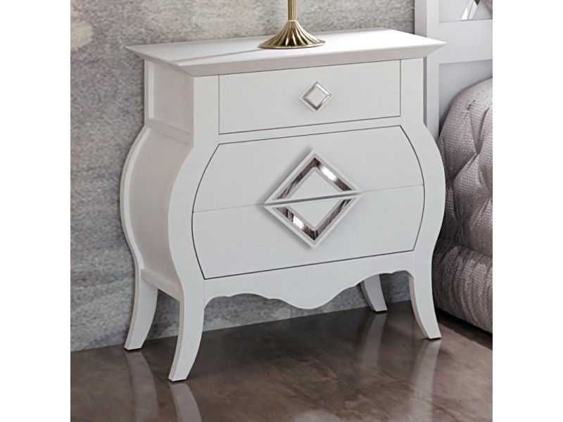 Lacquered bedside table with central detail - ROMBO
