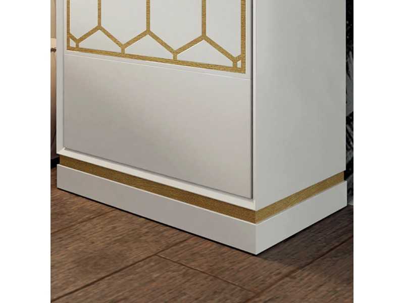 Lacquered bedside table with details in oak and gold lacquers - DIALA