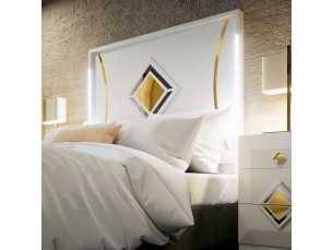 Lacquered headboard with original details and led light - ROMBO ORO
