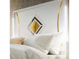Lacquered headboard with original details and led light - ROMBO ORO 2