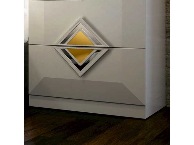 Lacquered bedside table with central detail - ROMBO ORO