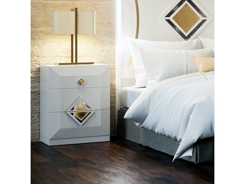 Lacquered bedside table with central detail - ROMBO ORO