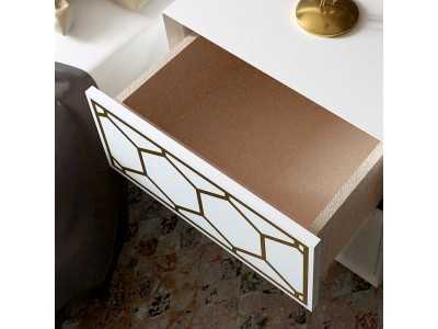 Lacquered bedside table with legs in lacquered steel - EVA