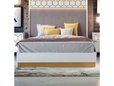 Complete bed with lacquered and upholstered bed base - EVA