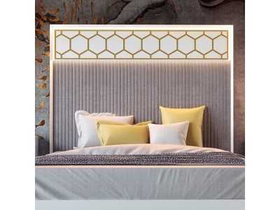 Complete bed with lacquered and upholstered bed base - EVA