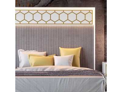 Complete bed with lacquered and upholstered bed base - EVA