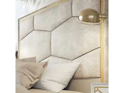 Upholstered headboard with oak detail - DIALA Upholstered headboard with oak detail - DIALA