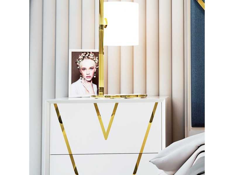 Lacquered bedside table with legs in lacquered steel - NÉMESIS