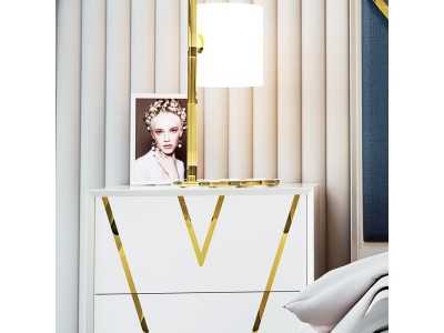 Lacquered bedside table with legs in lacquered steel - NÉMESIS