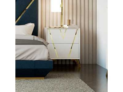 Lacquered bedside table with legs in lacquered steel - NÉMESIS