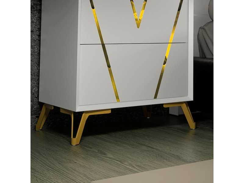 Table de chevet laquée avec pieds en acier laqué - NÉMESIS