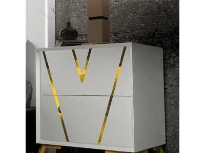 Lacquered bedside table with legs in lacquered steel - NÉMESIS