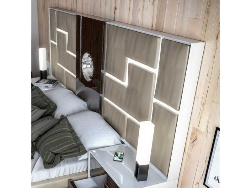 XL upholstered headboard with LED light - PUZZLE