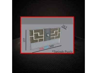 XL upholstered headboard with LED light - PUZZLE