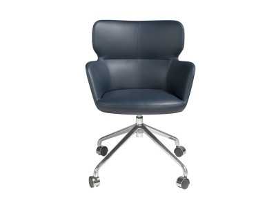 Swivel office chair upholstered in synthetic leather - CLAUS